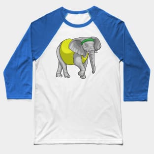Elephant Running Fitness Baseball T-Shirt